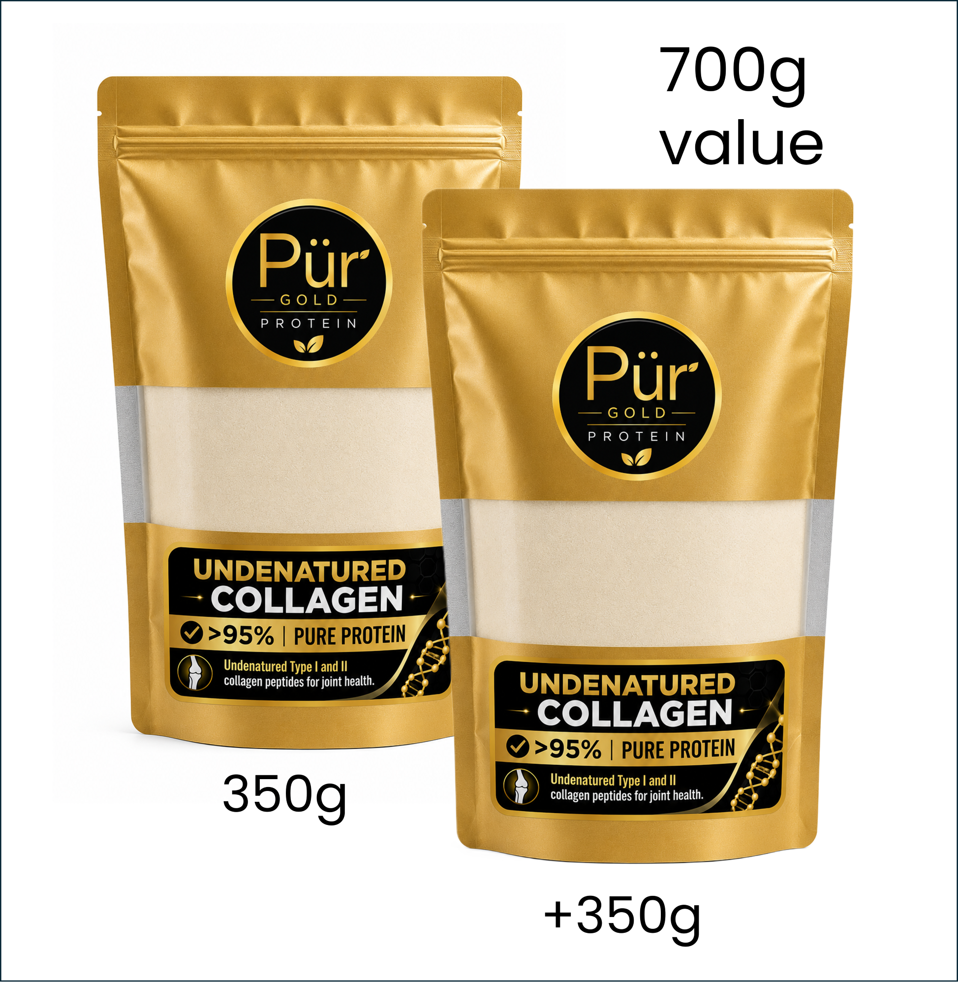 700g PürGold Undenatured Collagen 2 pack combo
