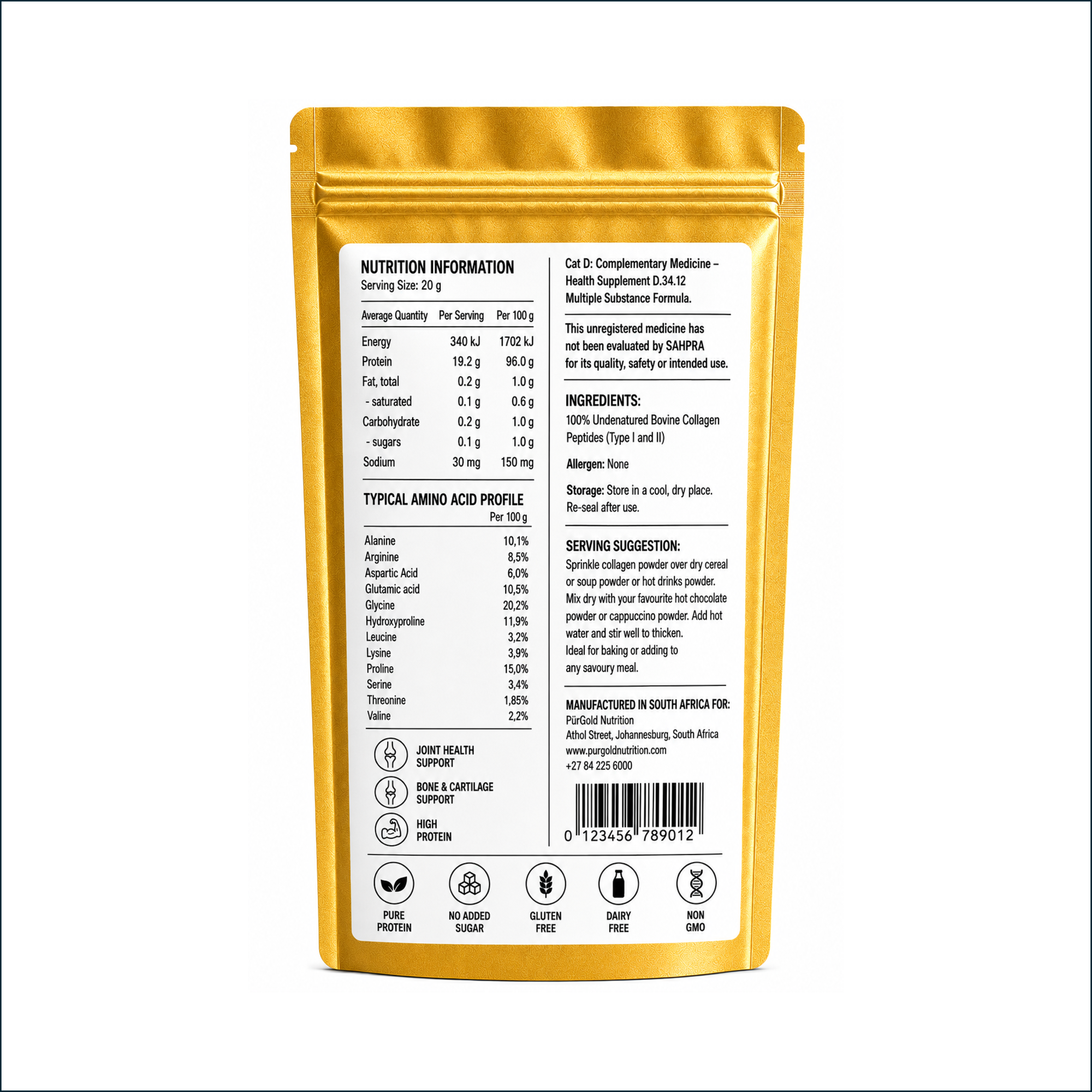 350g PürGold Undenatured Collagen
