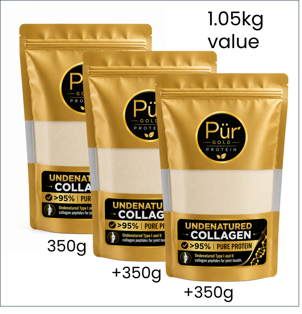 1.05kg PürGold Undenatured Collagen 3 pack combo