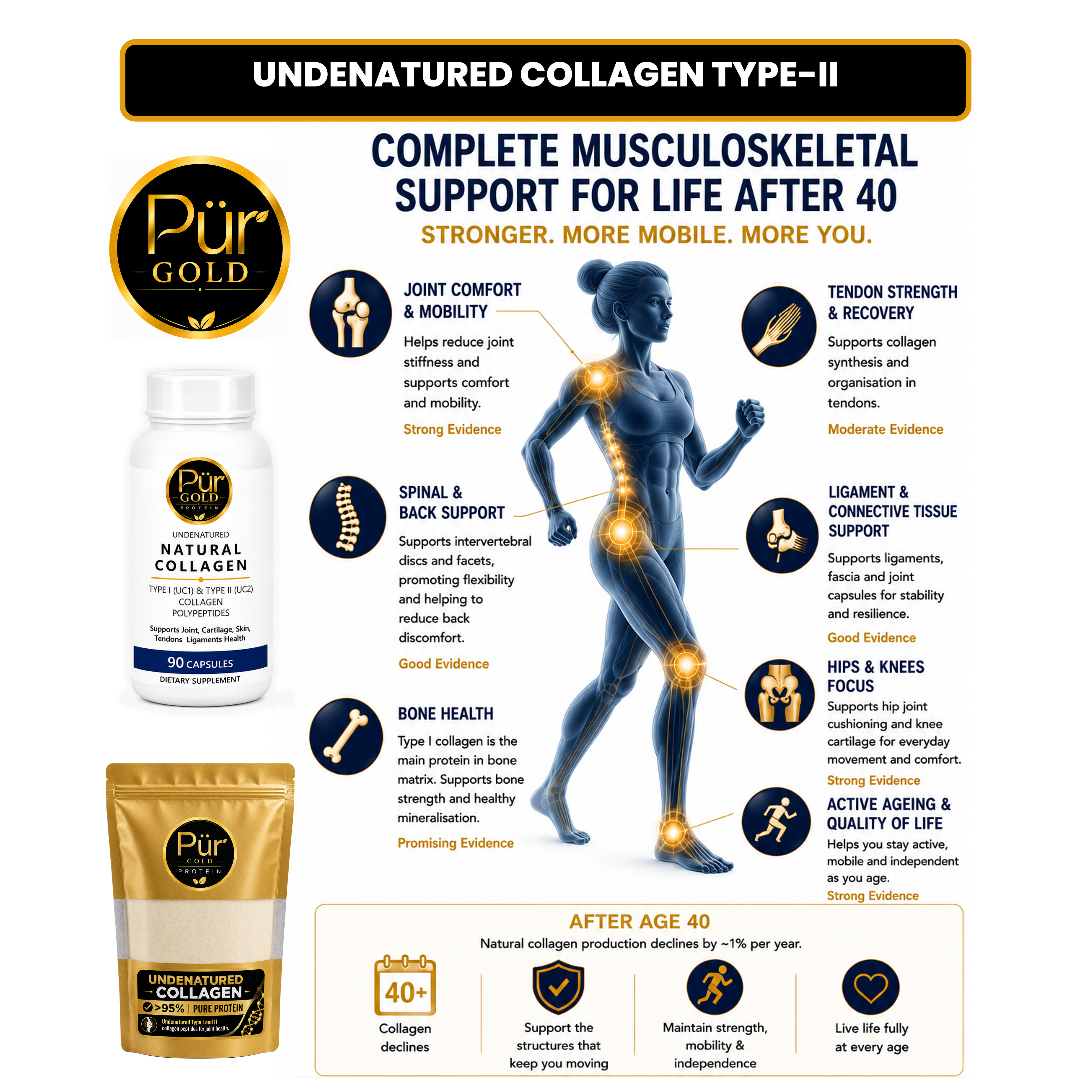 350g PürGold Undenatured Collagen